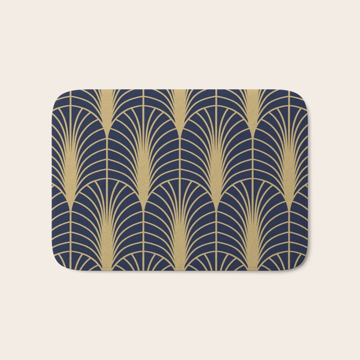 Arches in Navy and Gold Bath Mat Gallery Image 1