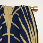 Arches in Navy and Gold Window Curtain Gallery Image 2