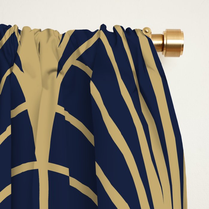 Arches in Navy and Gold Window Curtain Gallery Image 2