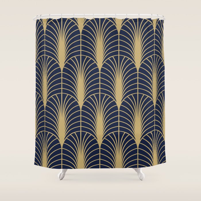 Arches in Navy and Gold Shower Curtain Gallery Image 1
