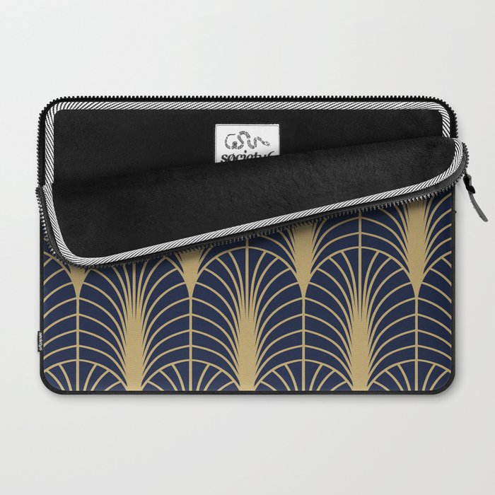 Arches in Navy and Gold Laptop Sleeve Gallery Image 2