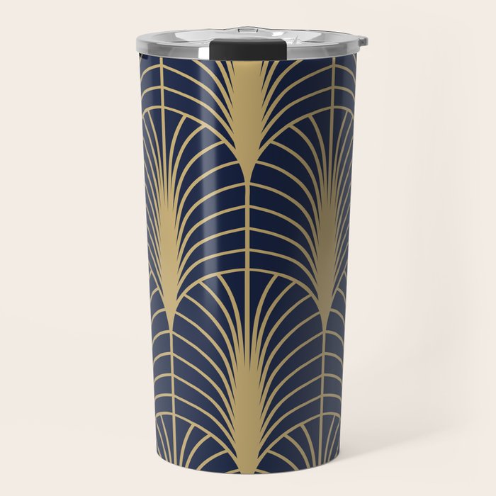 Arches in Navy and Gold Travel Mug Gallery Image 1