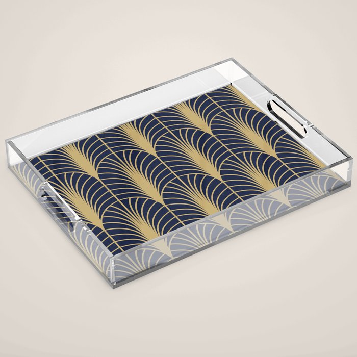 Arches in Navy and Gold Acrylic Tray Gallery Image 1