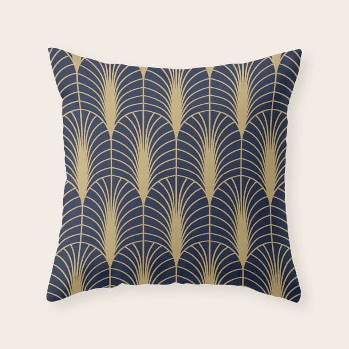Arches in Navy and Gold Throw Pillow Gallery Image 6
