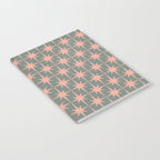 Atomic Age Retro 50s Starburst Pattern in Blush Pink and Gray-Green Notebook Gallery Image 2