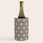 Atomic Age Retro 50s Starburst Pattern in Blush Pink and Gray-Green Wine Chiller Gallery Image 3