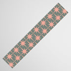 Atomic Age Retro 50s Starburst Pattern in Blush Pink and Gray-Green Table Runner Gallery Image 3