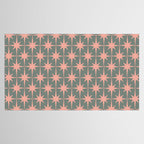Atomic Age Retro 50s Starburst Pattern in Blush Pink and Gray-Green Tablecloth Gallery Image 2