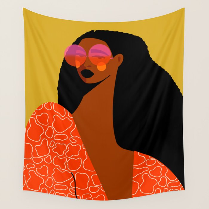 Wavy Retro Vibe Wall Tapestry Gallery Image 4