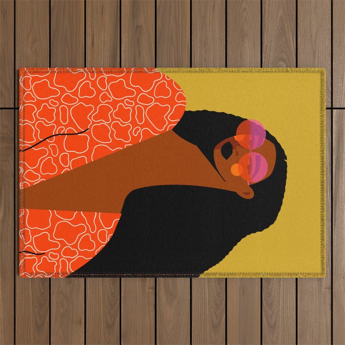 Wavy Retro Vibe Outdoor Rug Gallery Image 1