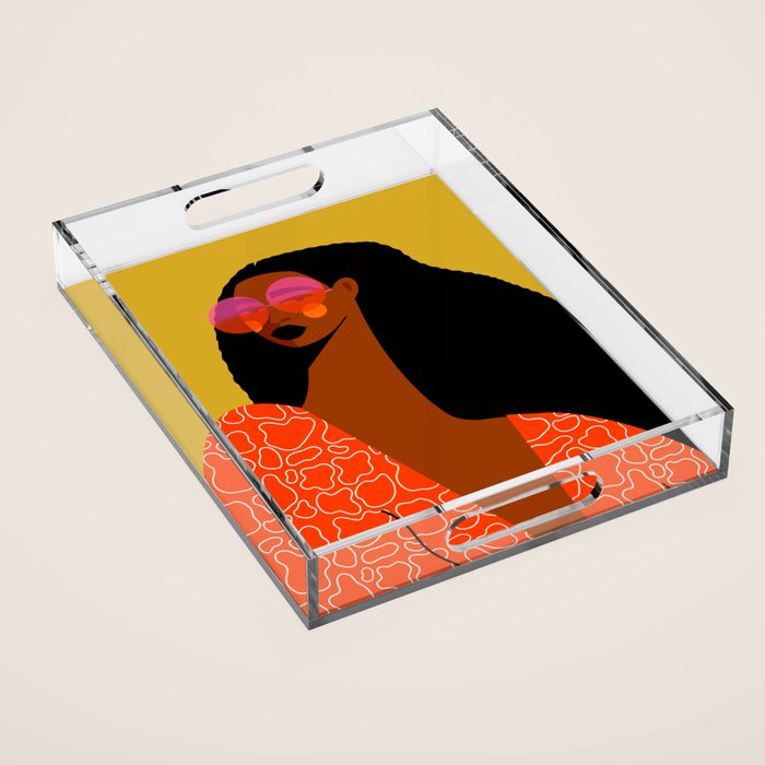 Wavy Retro Vibe Acrylic Tray Gallery Image 1