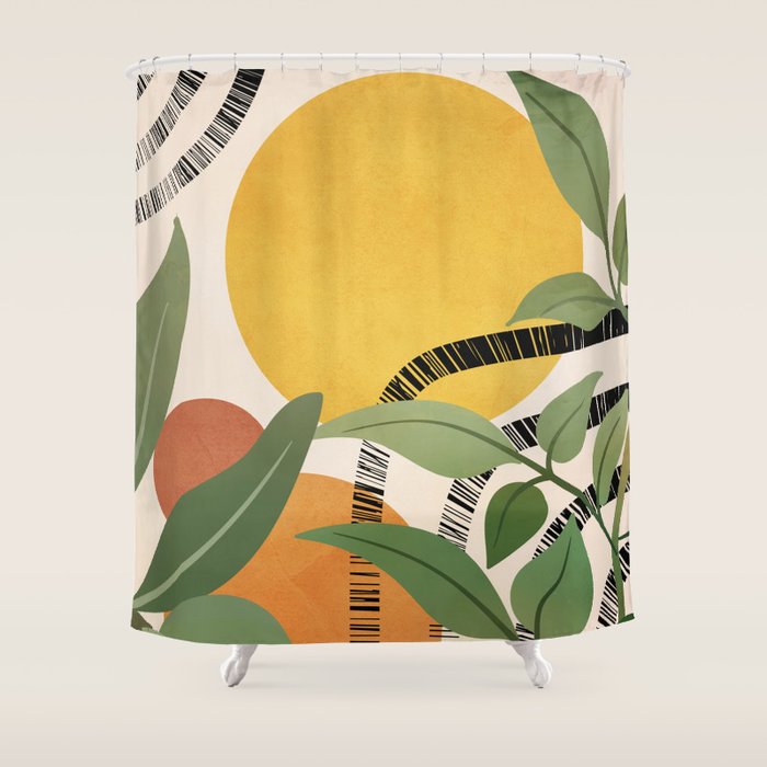 Tropical Garden Leaves 02 Shower Curtain Gallery Image 1
