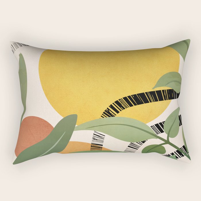 Tropical Garden Leaves 02 Rectangular Pillow Gallery Image 2