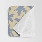 Palm Trees - Blue and Cream Throw Blanket Gallery Image 3