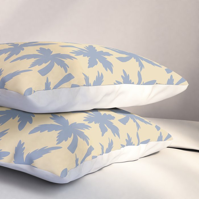Palm Trees - Blue and Cream Pillow Sham Gallery Image 3