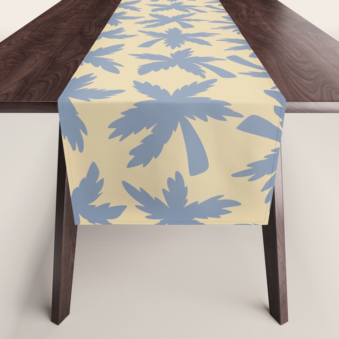 Palm Trees - Blue and Cream Table Runner
