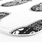 DÃ­a de Muertos Calavera â¢ Mexican Sugar Skull - Black Palette Bath Mat Gallery Image 3