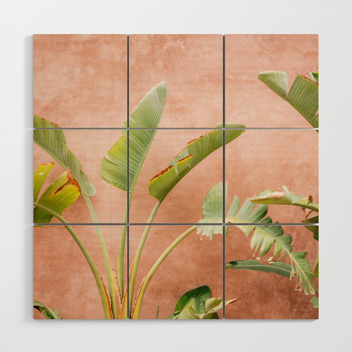 Palms of Ourika Morocco | Pastel Travel Photography Marrakech | Square Wood Wall Art Gallery Image 1