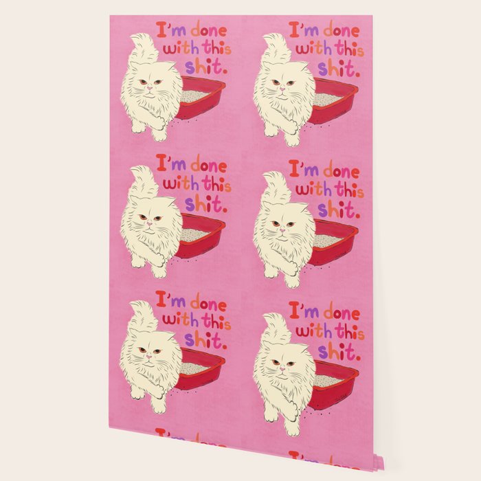 I'm Done With This Shit - Funny Cat Pun Wallpaper Gallery Image 2