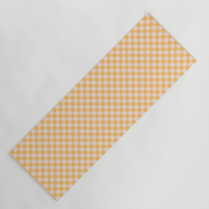 Check I - Yellow â Checkerboard Print Yoga Mat Gallery Image 1