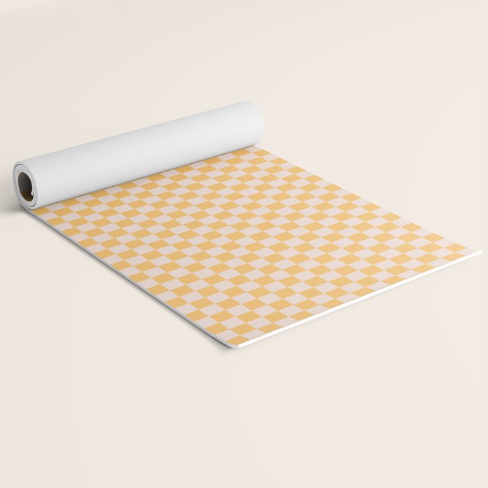 Check I - Yellow â Checkerboard Print Yoga Mat Gallery Image 2