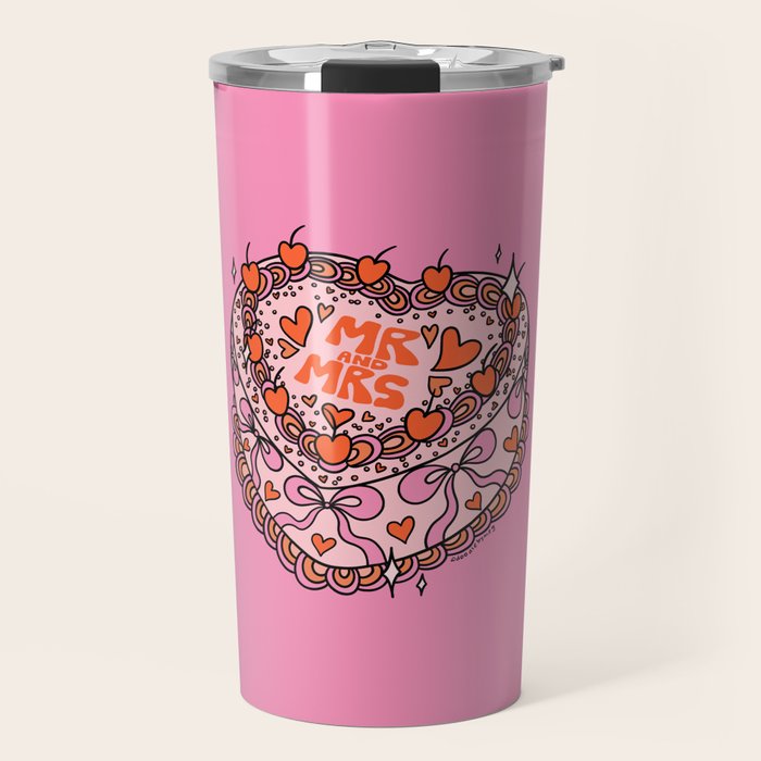 Mr. and Mrs. Cake Travel Mug Gallery Image 1