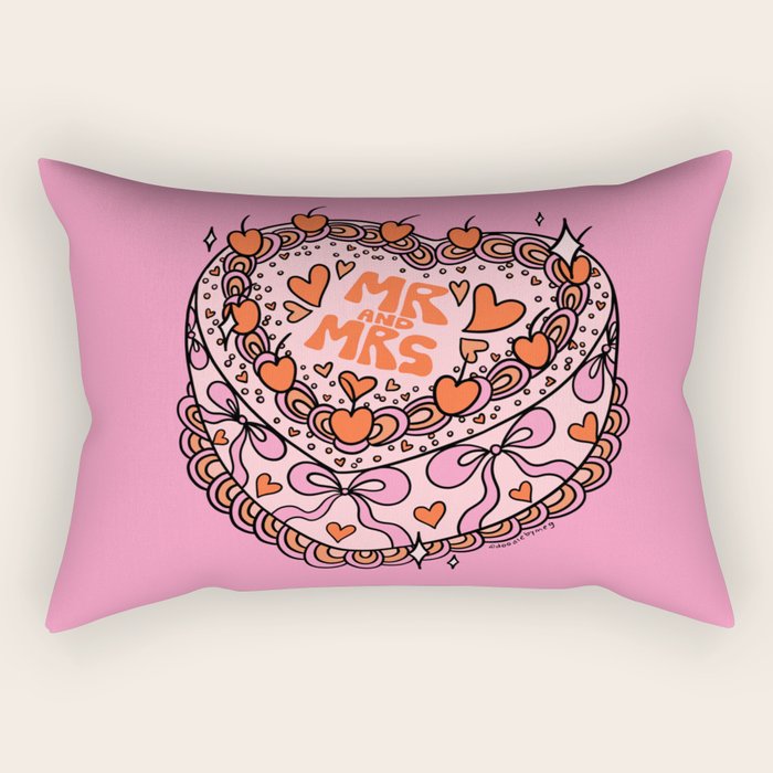 Mr. and Mrs. Cake Rectangular Pillow Gallery Image 1