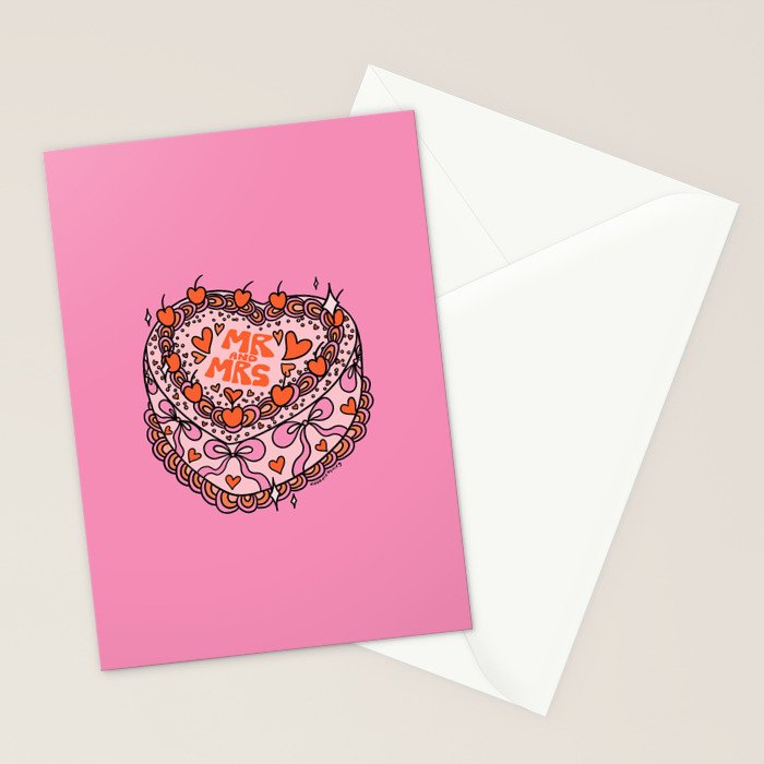 Mr. and Mrs. Cake Stationery Card Gallery Image 2