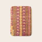 Red Orange Striped Geometric Abstract Antique Moroccan Rug Print Bath Mat Gallery Image 1