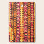 Red Orange Striped Geometric Abstract Antique Moroccan Rug Print Cutting Board Gallery Image 1