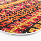 Red Orange Striped Geometric Abstract Antique Moroccan Rug Print Bath Mat Gallery Image 3