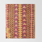 Red Orange Striped Geometric Abstract Antique Moroccan Rug Print Throw Blanket Gallery Image 2