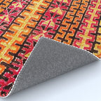 Red Orange Striped Geometric Abstract Antique Moroccan Rug Print Rug Gallery Image 4