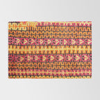 Red Orange Striped Geometric Abstract Antique Moroccan Rug Print Rug Gallery Image 2