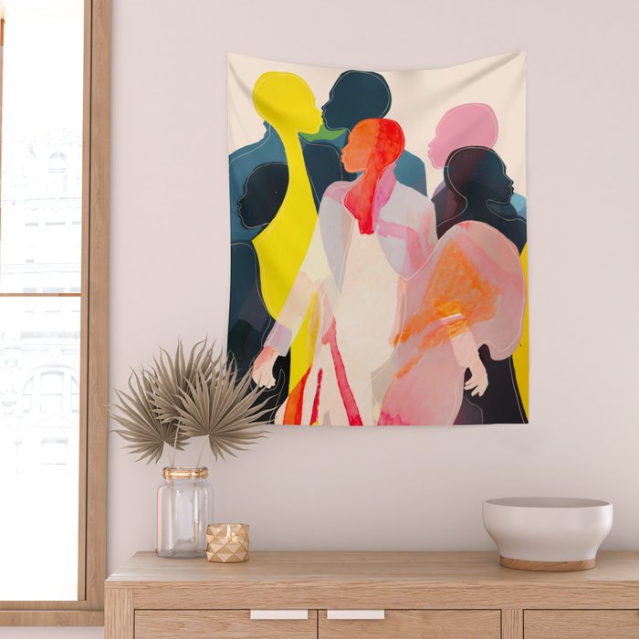 Abstract Figures Wall Tapestry Gallery Image 2