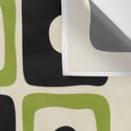 Mid Century Modern Scandinavian Pattern 592 Black and Chartreuse Wall Tapestry Gallery Image 3