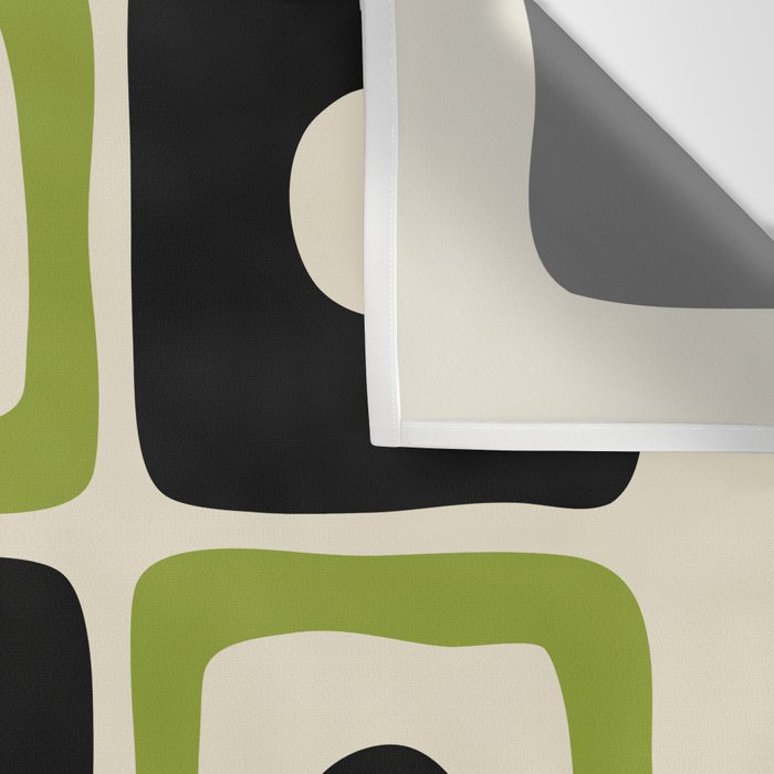 Mid Century Modern Scandinavian Pattern 592 Black and Chartreuse Wall Tapestry Gallery Image 3