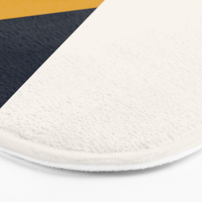 Tricolor Geometry Navy Yellow Bath Mat Gallery Image 3
