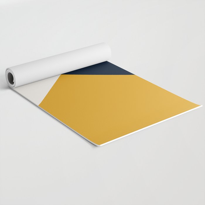 Tricolor Geometry Navy Yellow Yoga Mat Gallery Image 2