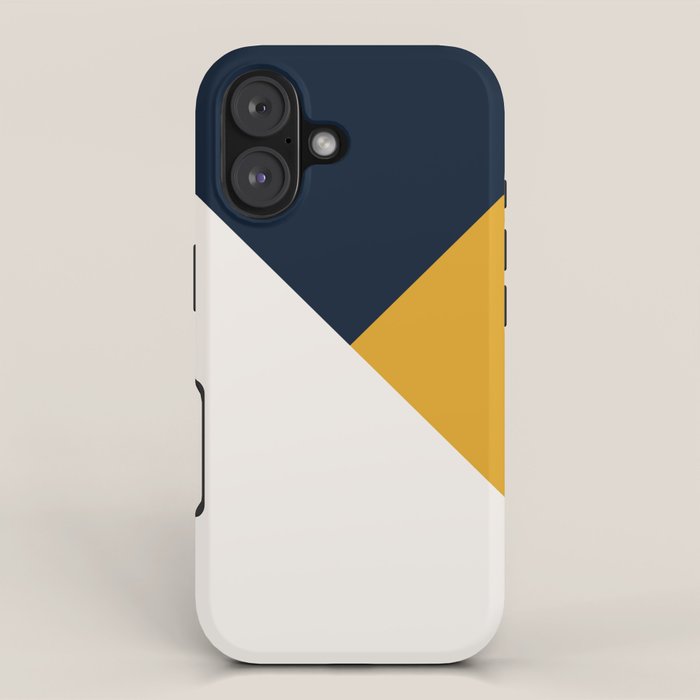 Tricolor Geometry Navy Yellow iPhone Case Gallery Image 1