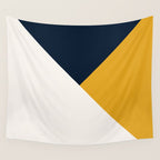 Tricolor Geometry Navy Yellow Wall Tapestry Gallery Image 4