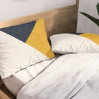 Tricolor Geometry Navy Yellow Pillow Sham Gallery Image 2