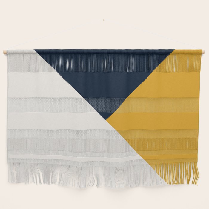 Tricolor Geometry Navy Yellow Wall Hanging Gallery Image 1