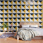 Tricolor Geometry Navy Yellow Wallpaper Gallery Image 3