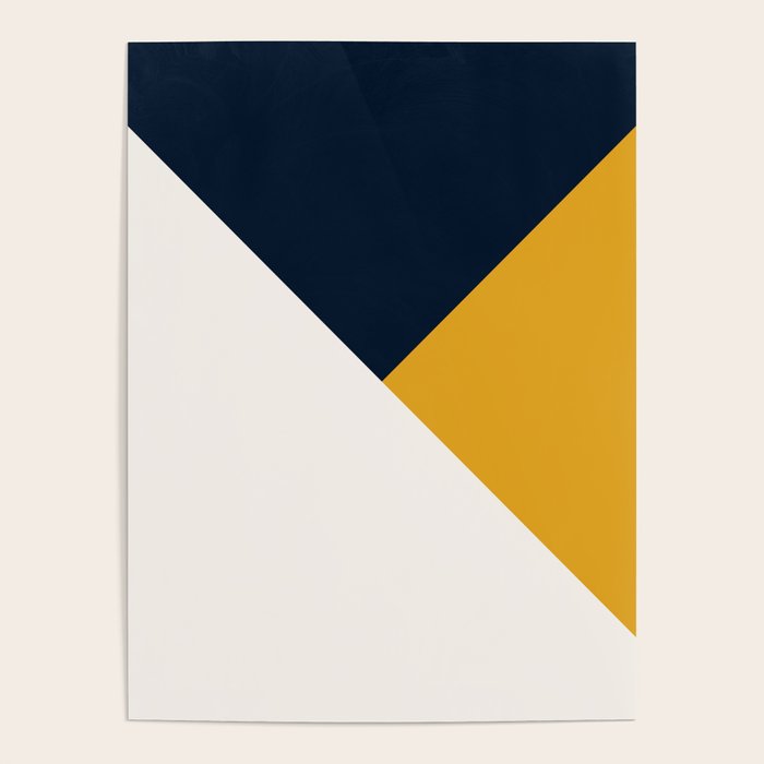 Tricolor Geometry Navy Yellow Poster Gallery Image 4