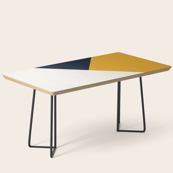Tricolor Geometry Navy Yellow Coffee Table Gallery Image 1