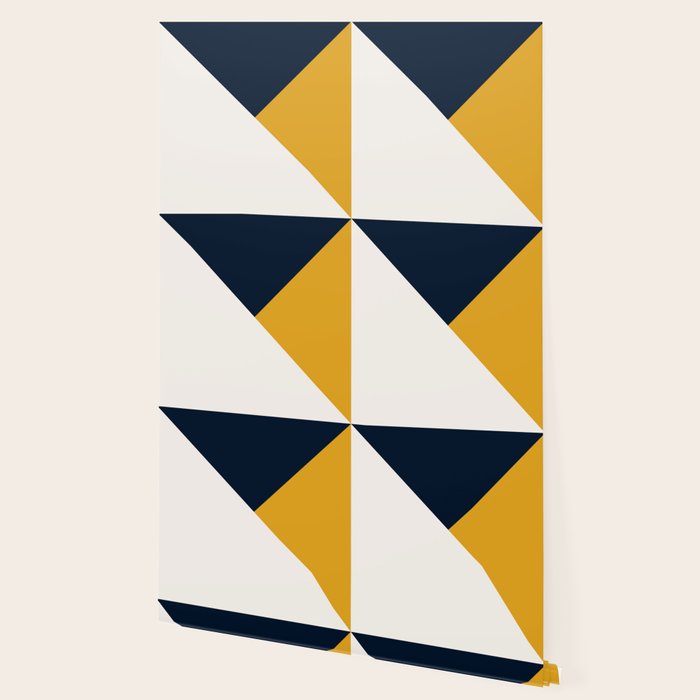 Tricolor Geometry Navy Yellow Wallpaper Gallery Image 2