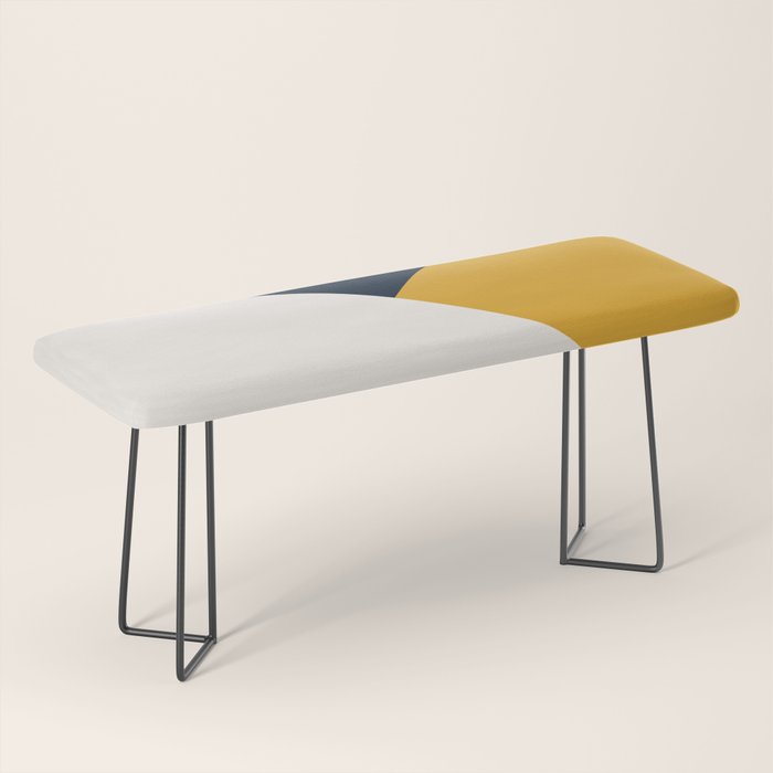 Tricolor Geometry Navy Yellow Bench Gallery Image 1