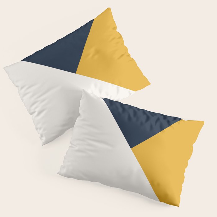 Tricolor Geometry Navy Yellow Pillow Sham Gallery Image 3