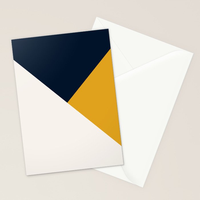 Tricolor Geometry Navy Yellow Stationery Card Gallery Image 2